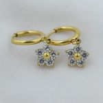 Floral Crystal Drop Hoops