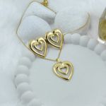 Gold Open Heart Pendant Set – Anti Tarnish Gold Plated