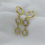 Twin Star Drop Hoops