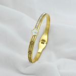Petal Elegance Crystal Bangle