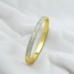 Crystal Inlaid Gold Bangle