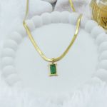 Emerald Green Pendant – Anti Tarnish Gold Plated