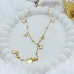 Gold Heart and Bead Lariat Necklace – Anti Tarnish Gold Plated