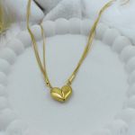 Multi-Strand Split Heart Necklace – Anti Tarnish Gold Plated