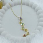 Multi-Color Crystal Drop Necklace – Anti Tarnish Gold Plated