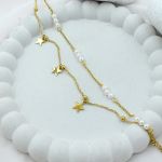 Gilded Starry Pearl Bracelet – Anti Tarnish Gold Plated