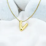 Bold V Initial Pendant – Anti Tarnish Gold Plated