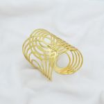 Gold Geometric Lattice Cuff  – Anti Tarnish Gold Plated