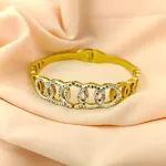Crystal Loop Bangle – Anti Tarnish Gold Plated