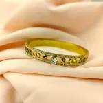 Solitaire Luxe Bangle – Anti Tarnish Gold Plated