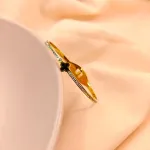 Crystal Clover Bangle – Anti Tarnish Gold Plated