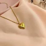 Puffy Heart Necklace – Anti Tarnish Gold Plated