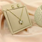 Lucky Clover Pendant Set – Anti Tarnish Gold Plated