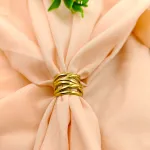 Wave Tiered Statement Ring – Anti Tarnish Gold Plated