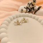 Floral Pearl Drop Earrings – Anti Tarnish Gold Plated