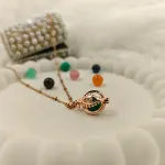 Interchangeable Evil Eye Cage Pearl Necklace – Anti Tarnish Gold Plated