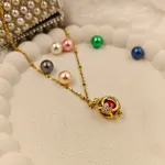 Interchangeable Butterfly Cage Pearl Necklace – Anti Tarnish Gold Plated