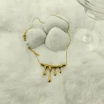 Liquid Drop Bar Necklace – Anti Tarnish Gold Plated