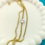 Dazzling Solitaire Bracelet  – Anti Tarnish Gold Plated