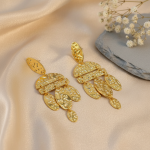 Modern Linear Drop Earrings – Anti Tarnish Gold Plated