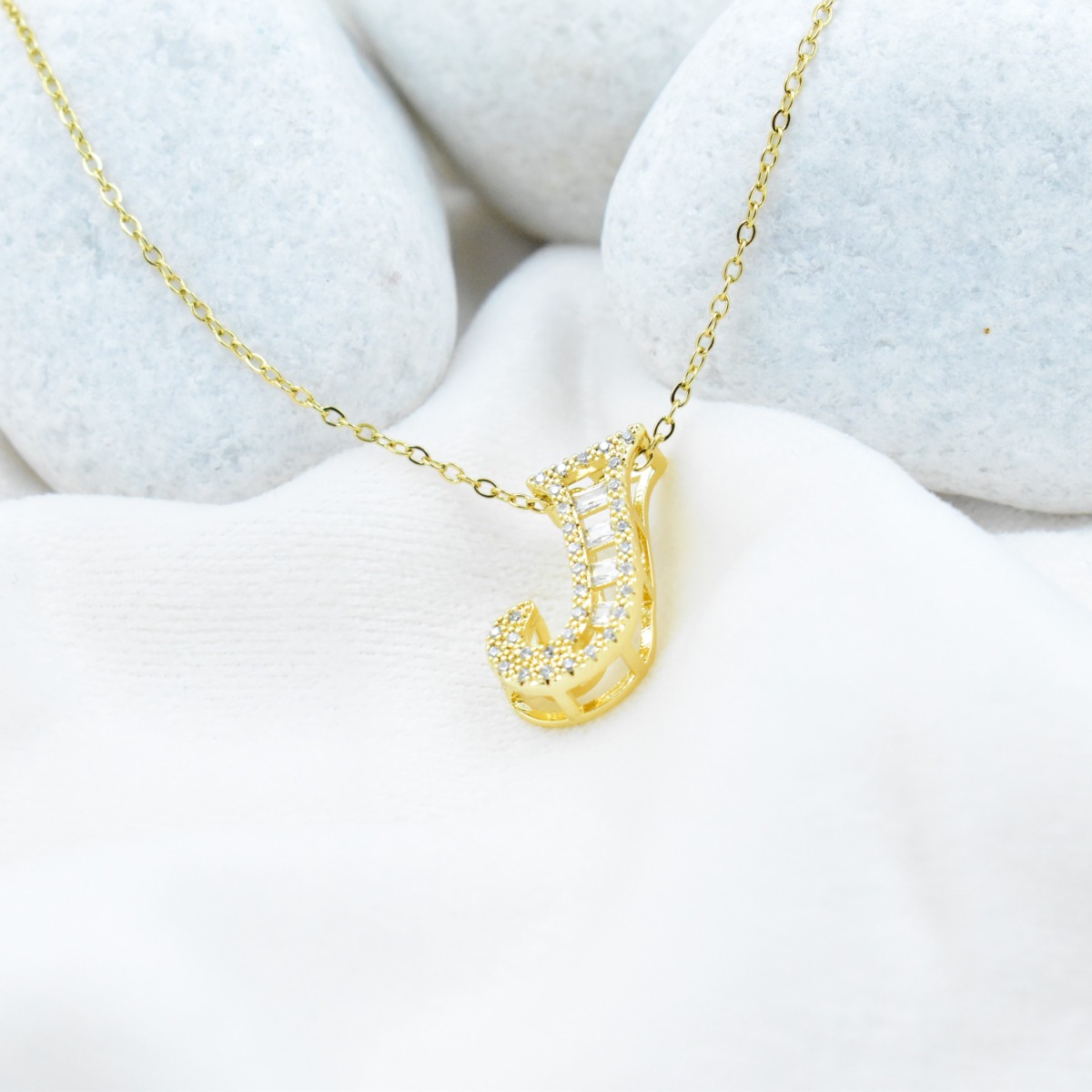 Dazzling Initial 'J' Necklace