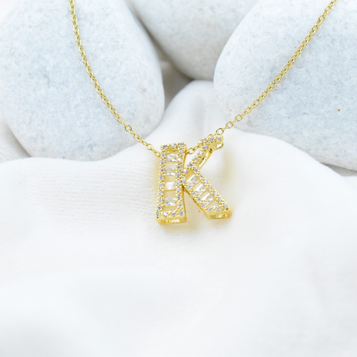 Dazzling Initial 'K' Necklace