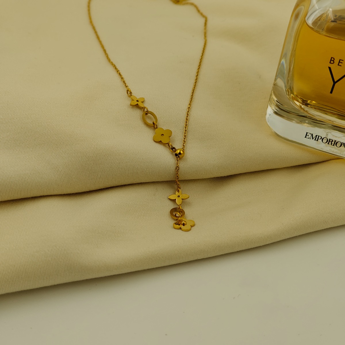 Adjustable Floral Drop Necklace - Hover