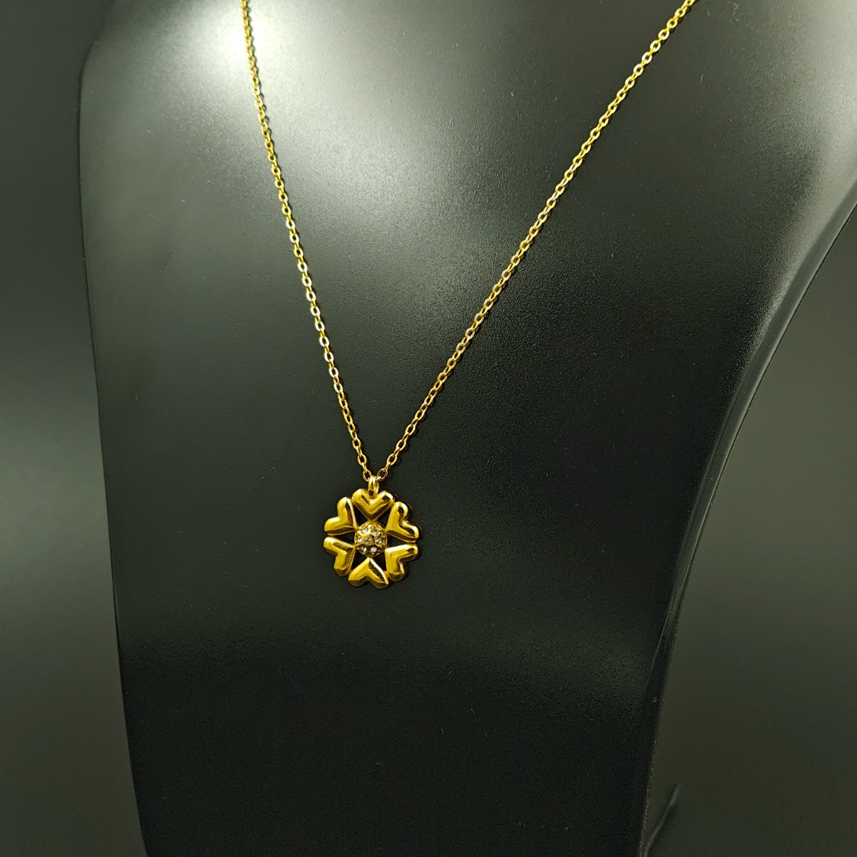 Lucky Heart Clover Necklace - Hover