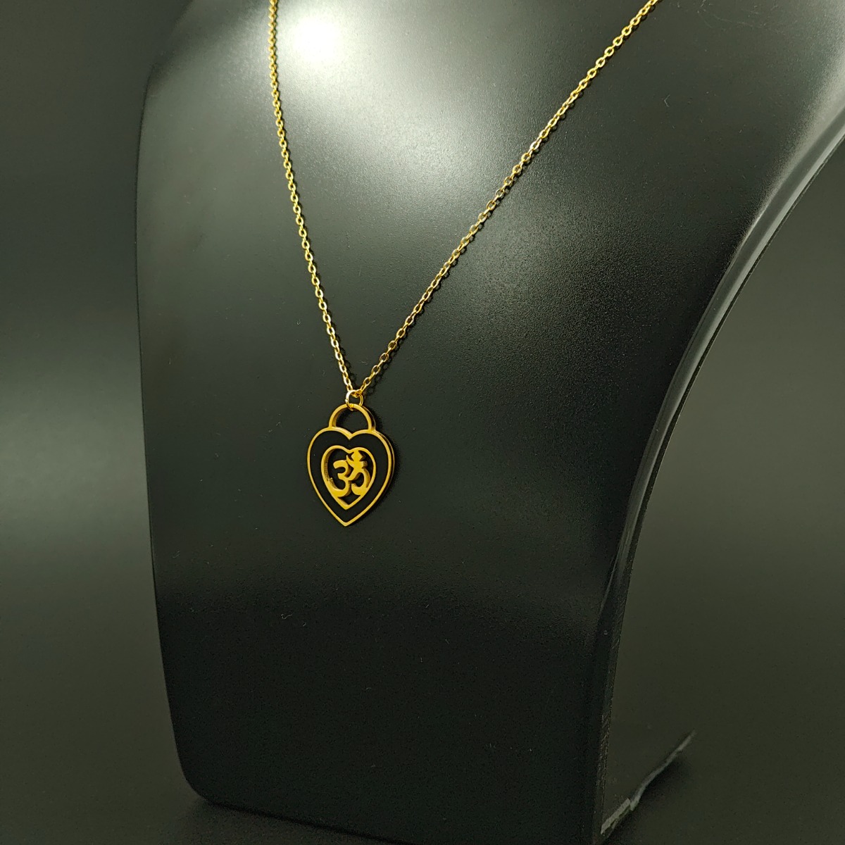 Om Heart Necklace - Hover
