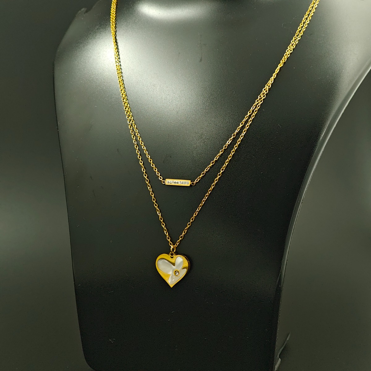 Radiant Heart Duo Necklace - Hover