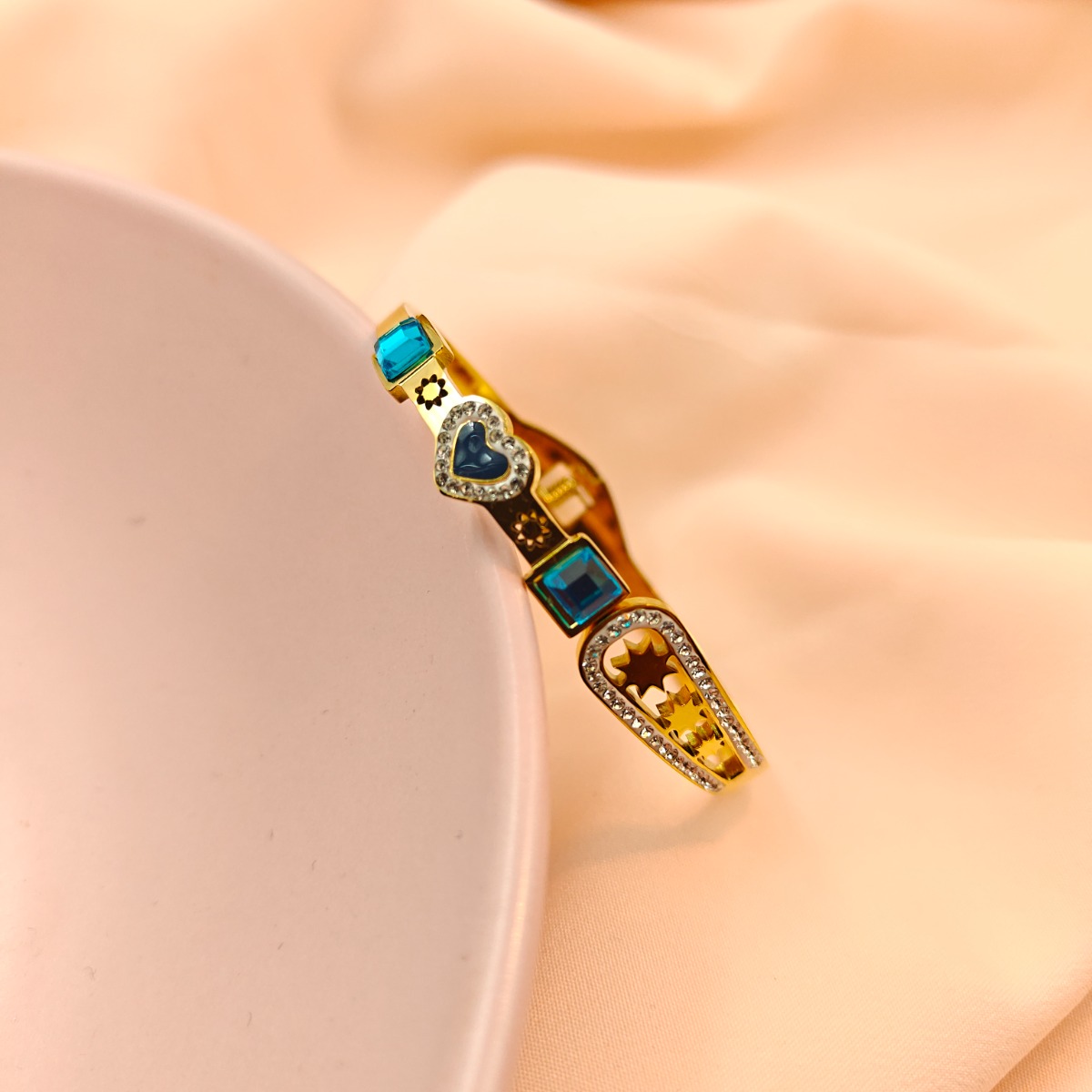 Storytelling Gold Bangle - Hover