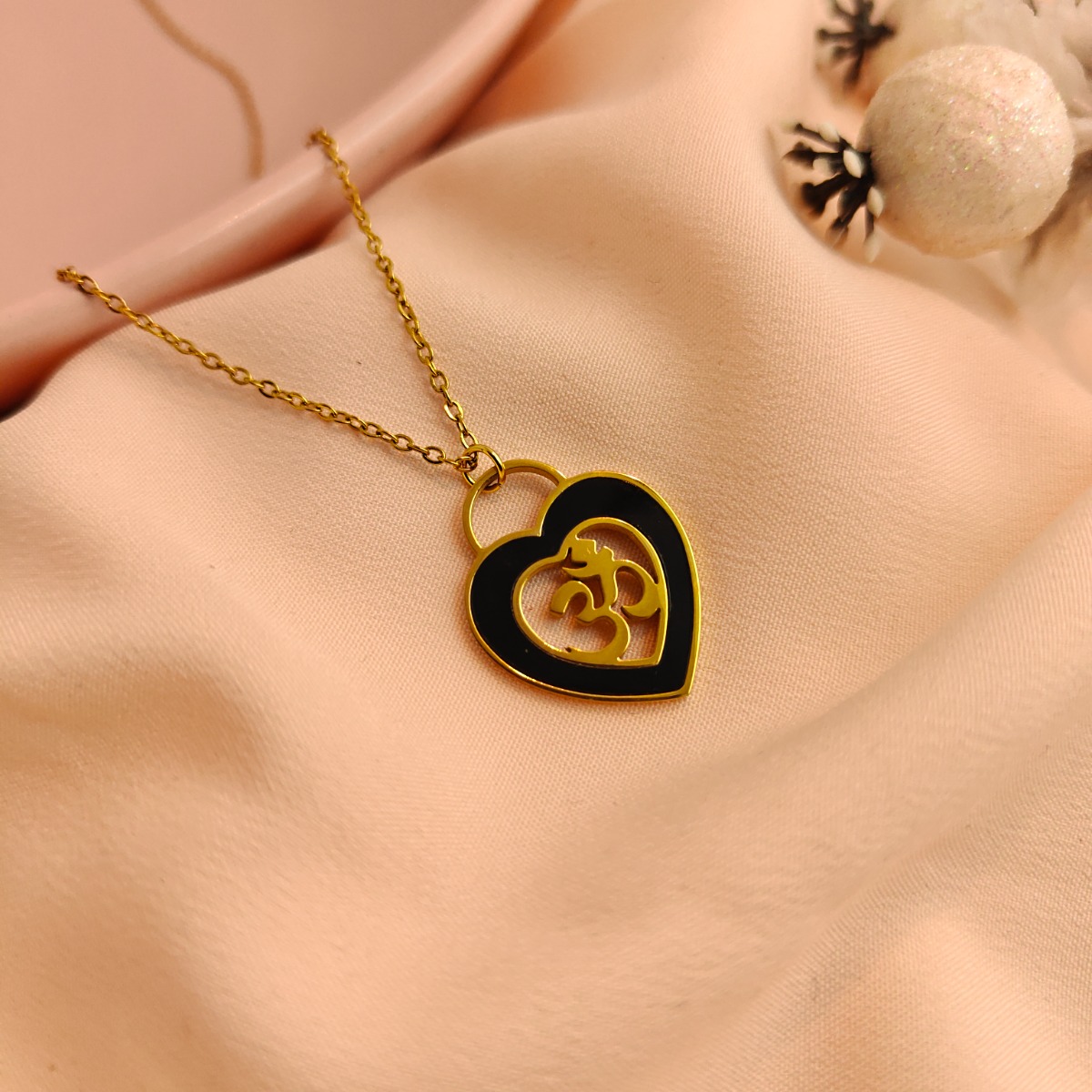 Om Heart Necklace