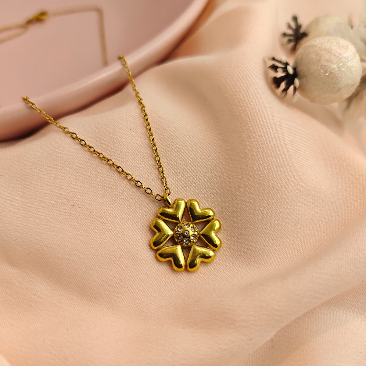 Lucky Heart Clover Necklace