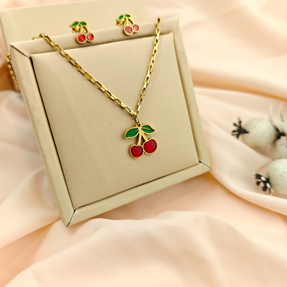Cherry Charm Pendant Set