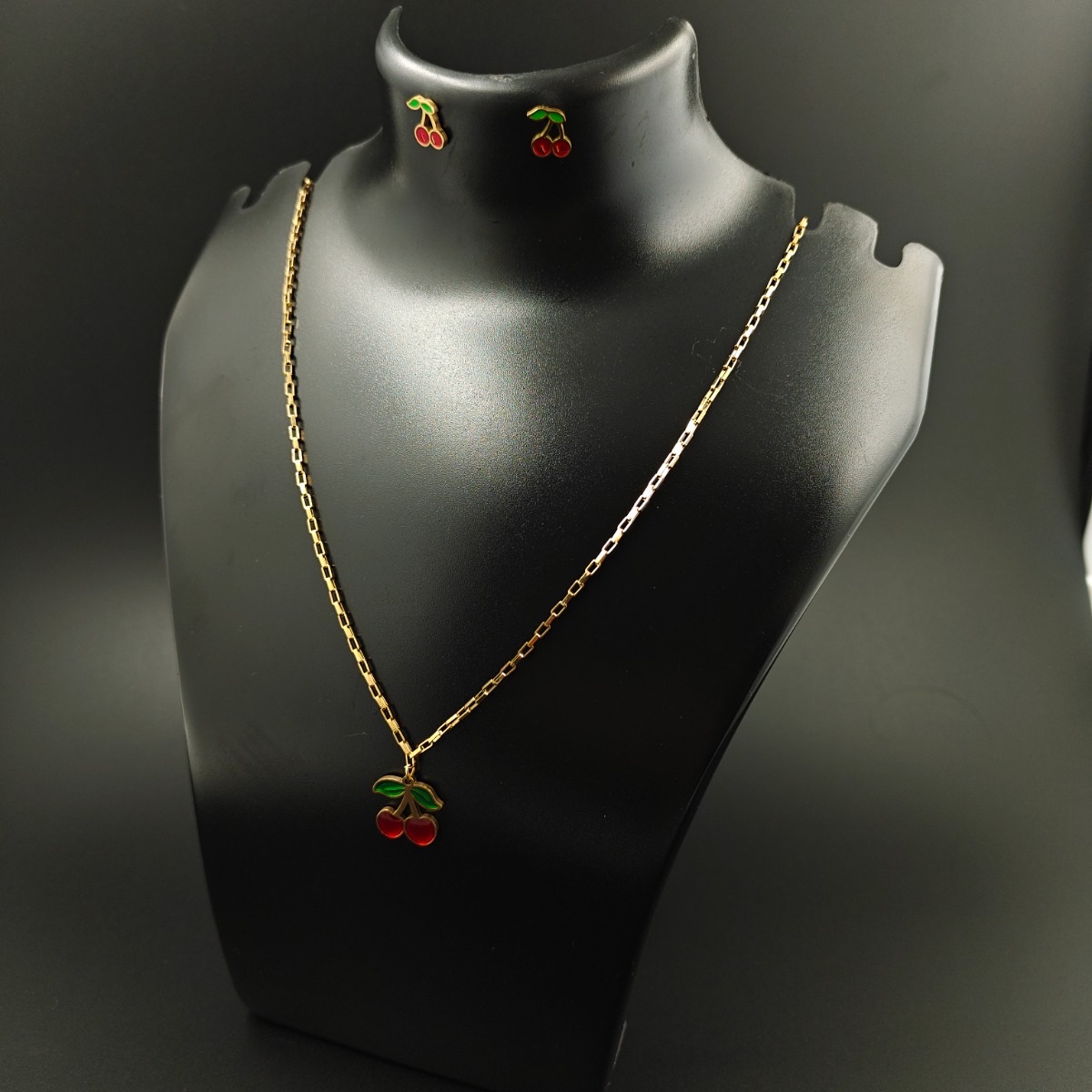 Cherry Charm Pendant Set - Hover