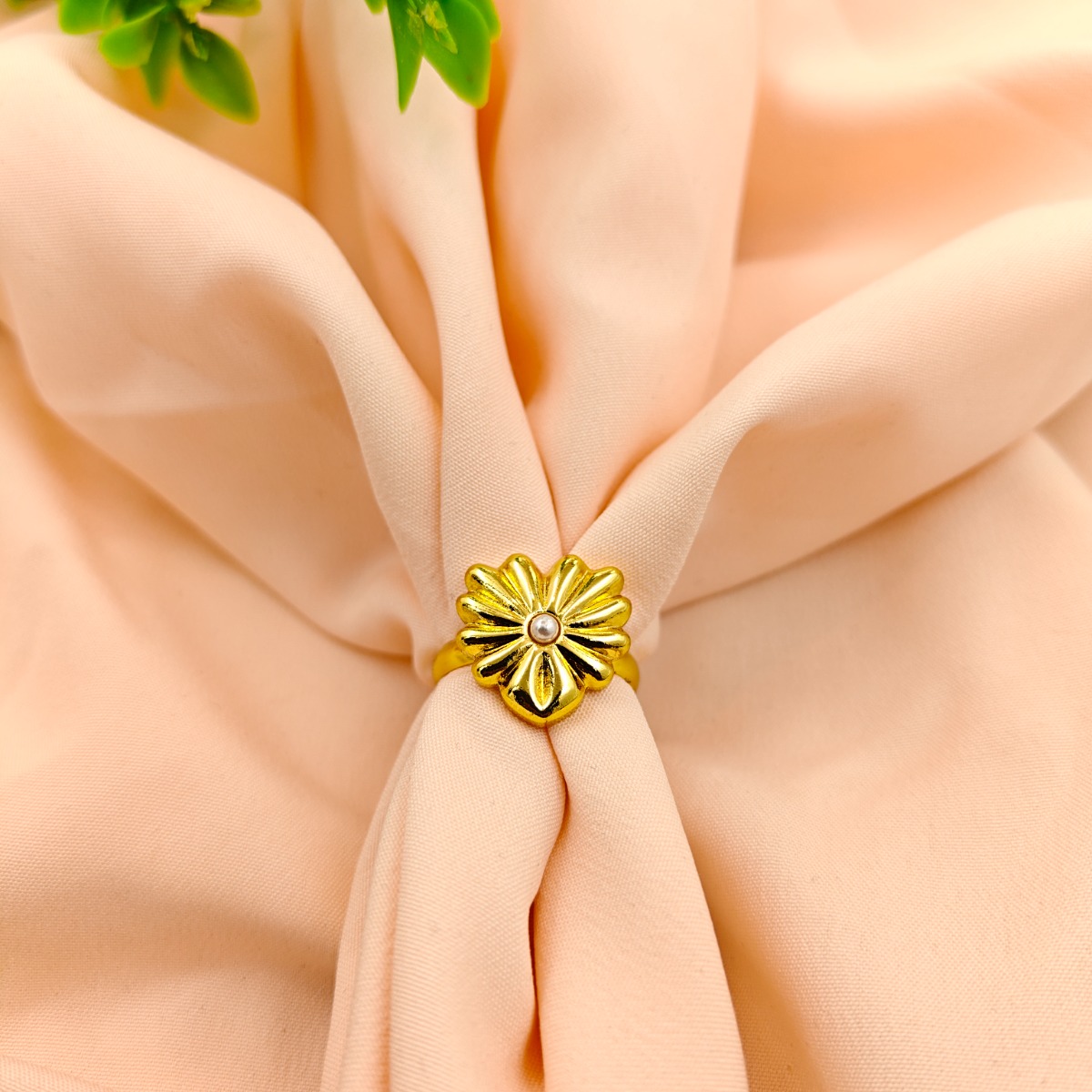 Golden Petal Ring - Hover