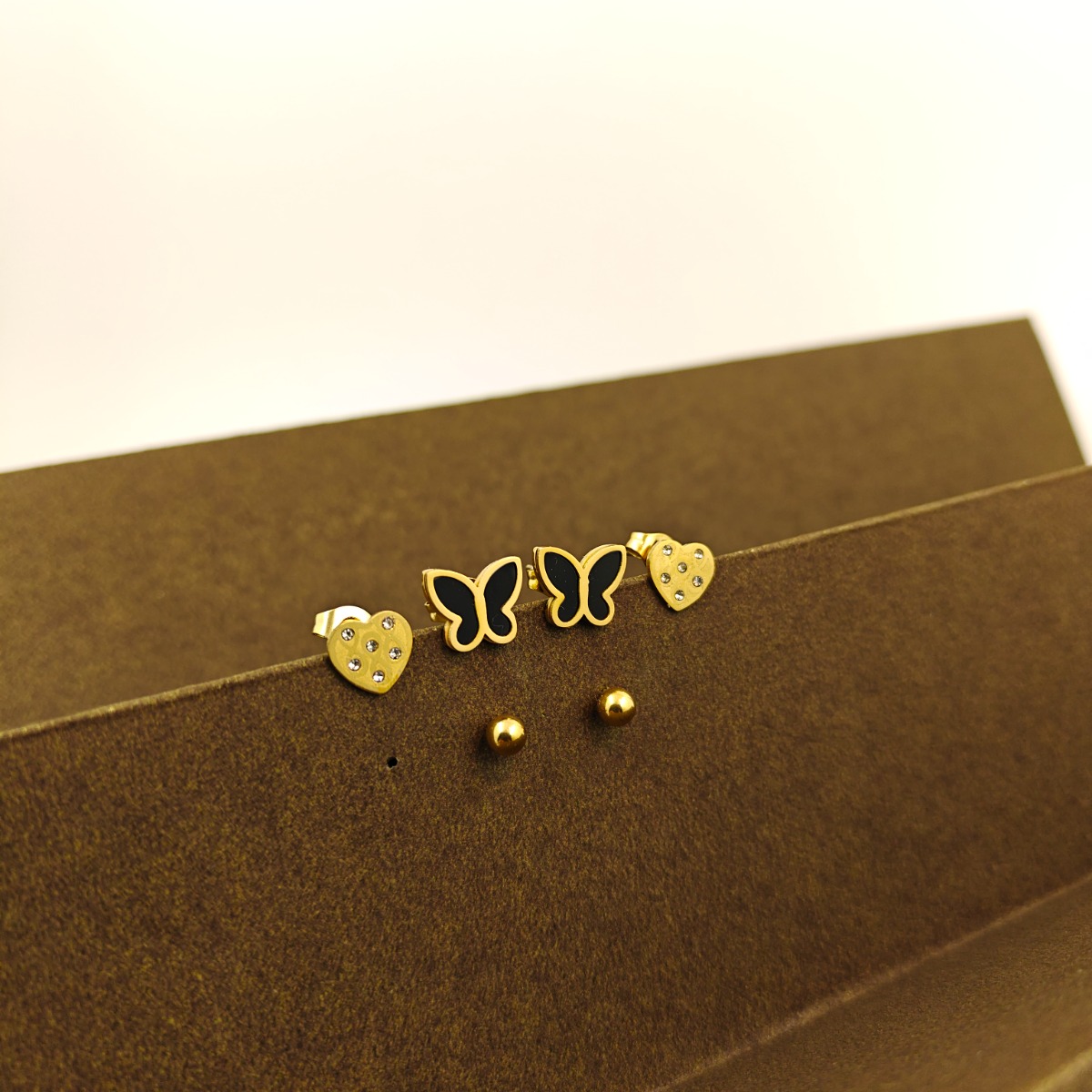 Golden Charm Earring Set