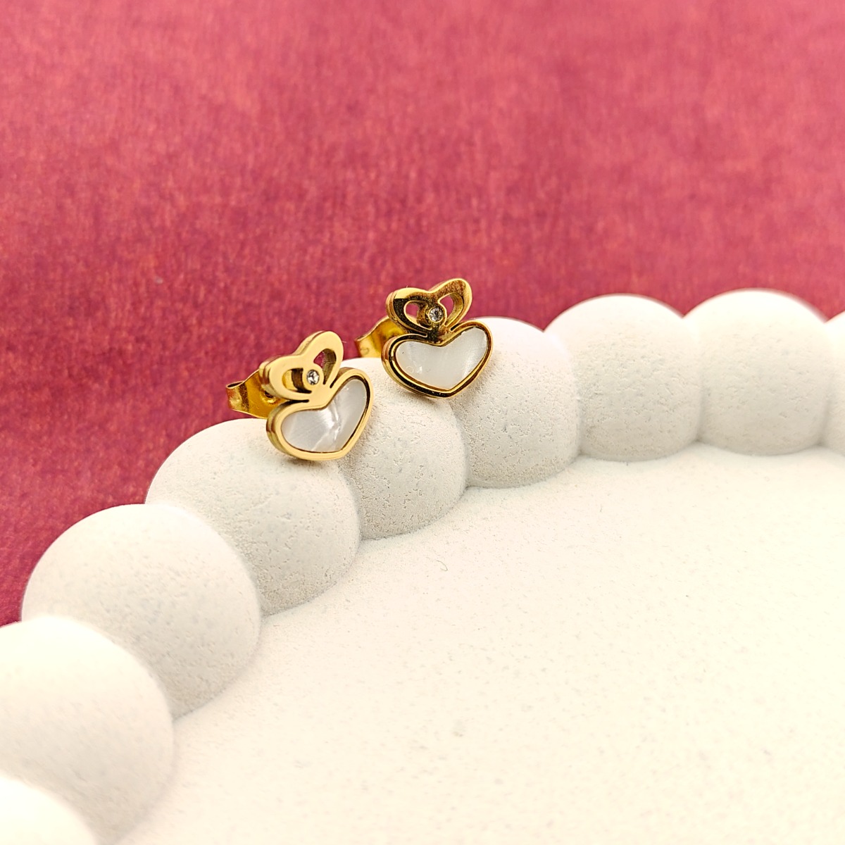 Crowned Heart Stud - Hover