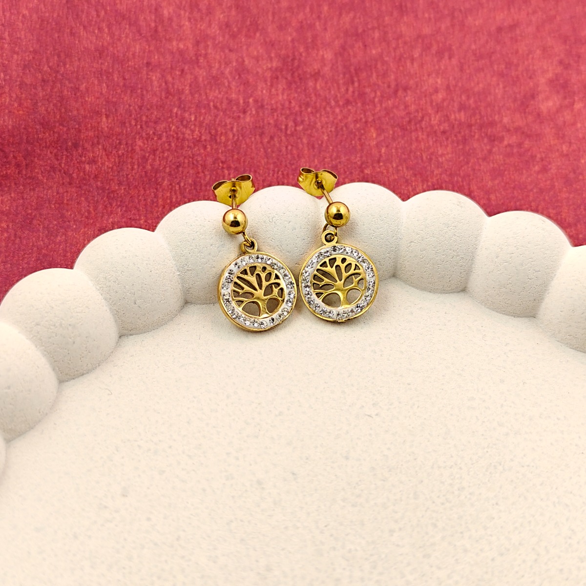 Tree of Life Crystal Earrings - Hover