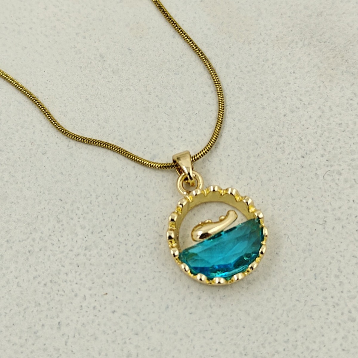 Serene Ocean Wave Pendant - Hover