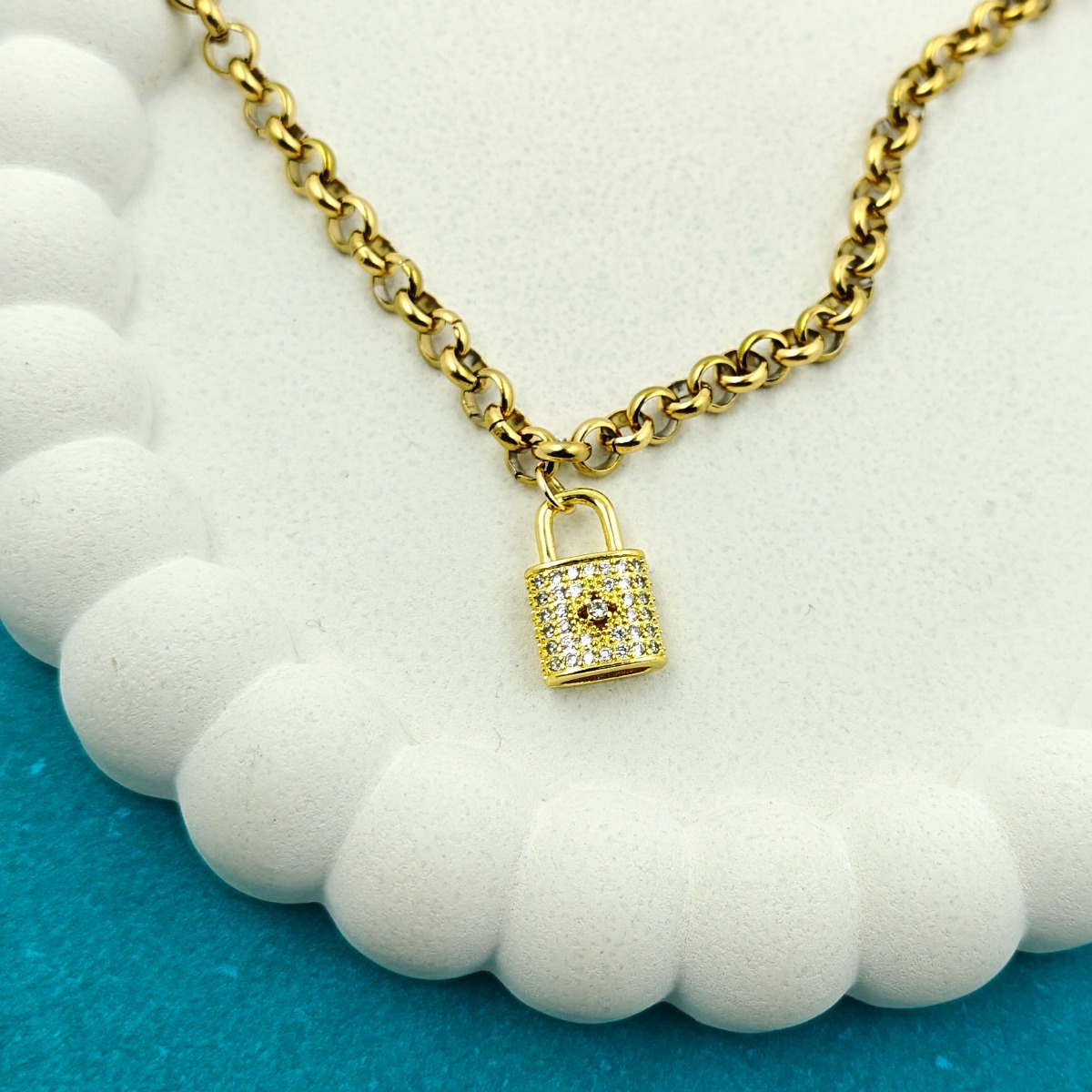 Gold Padlock Bracelet